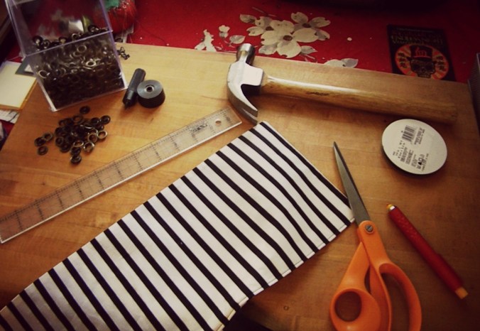 A bustle, about to get some grommets