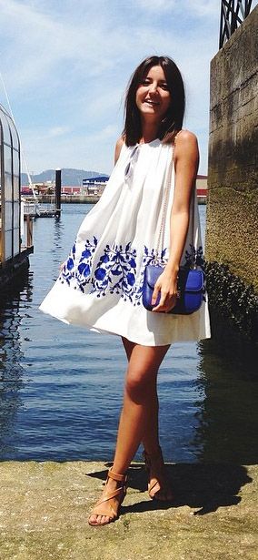 Embroidered tent dress